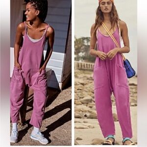 Free People Vibrant Pink Jumpsuit
